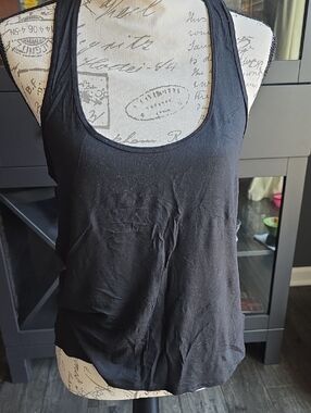 aerie Soft & Sexy Black Scoop Neck Racerback Tank Top